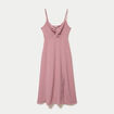 Robe longue &eacute;vas&eacute;e fendue vieux rose femme