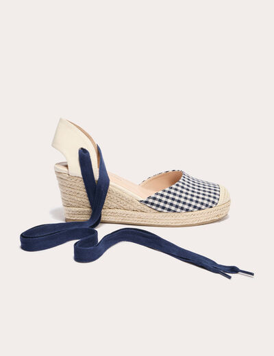 Espadrilles compensées bleu electrique femme