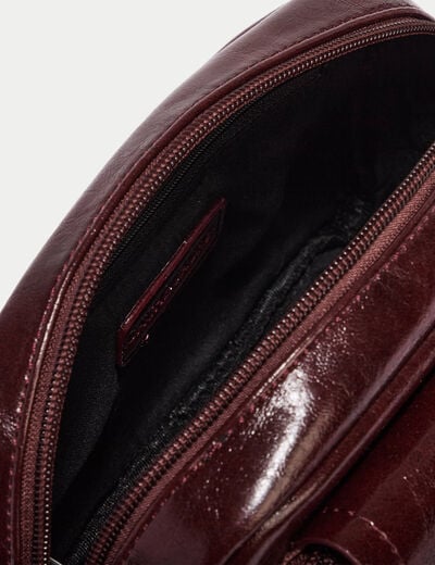 Sac similicuir bordeaux femme