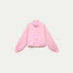 Chemise ample cropped effet boule rose femme