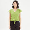 Blouse manches courtes vert anis femme