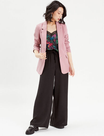 Pantalon large fluide noir femme