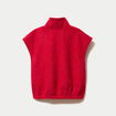 Gilet sans manches col montant rouge femme