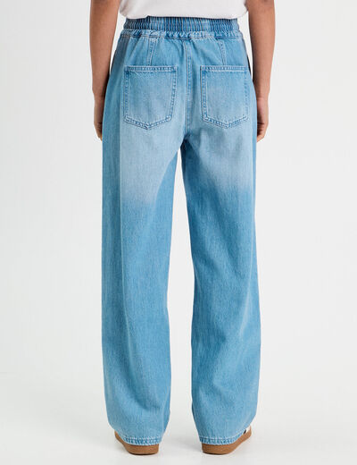Jeans large taille élastiquée denim double stone femme