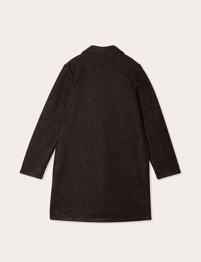 Manteau ample bouclette marron foncé femme