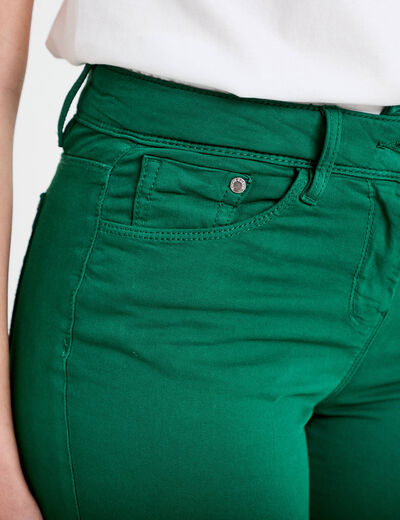 Jeans slim 5 poches vert &eacute;meraude femme