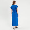 Robe longue portefeuille bleu electrique femme