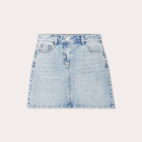 Jupe trapèze en jean denim double stone femme