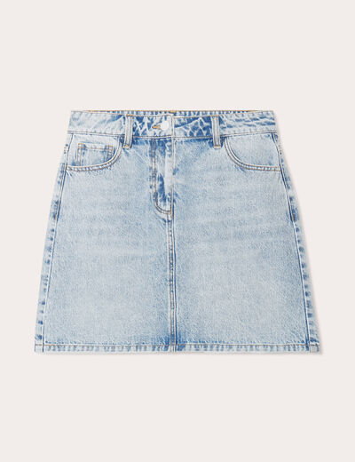 Jupe trapèze en jean denim double stone femme