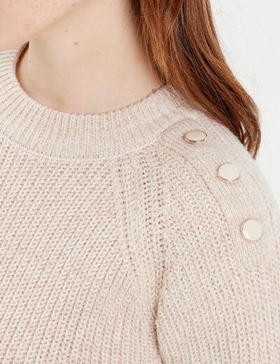 Robe pull droite col rond ivoire femme