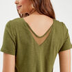 T-shirt manches courtes vert olive femme