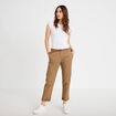 Pantalon chino 7/8&egrave;me beige femme