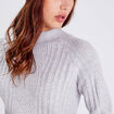 Robe pull droite col montant gris clair femme