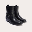 Bottines bout carr&eacute; noir femme