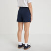 Jupe-short droite fentes bleu marine femme