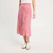 Jupe midi droite boutonnée rose femme
