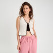 Gilet sans manches ecru femme