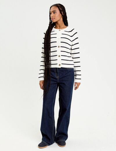 Gilet manches longues blanc femme