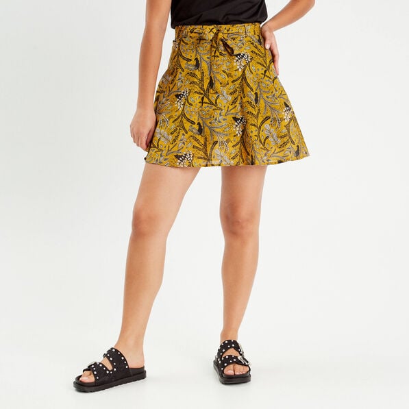 jupe evasee ceinturee marron femme Jupe évasée ceinturée marron femme