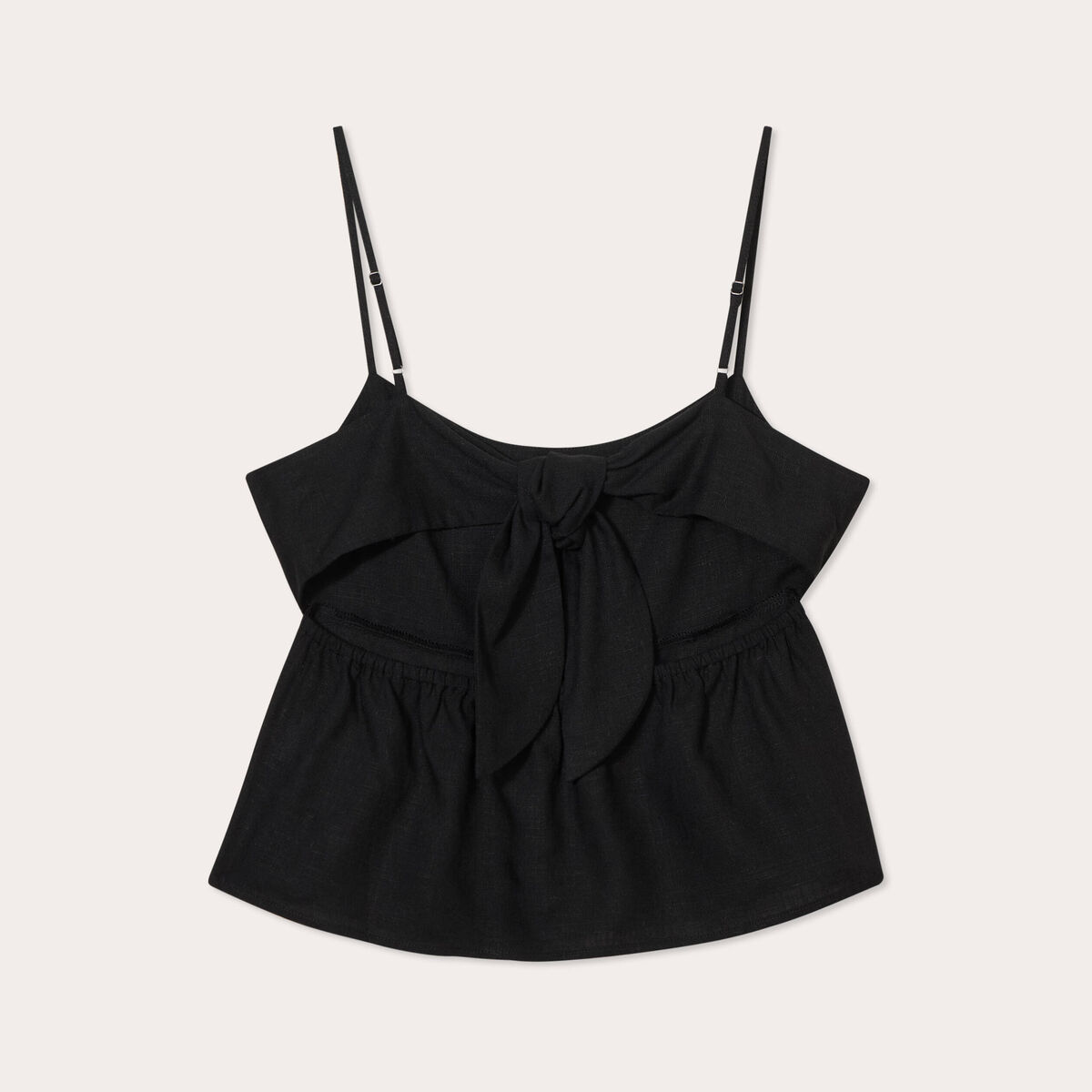 Blouse bretelles fines noir femme