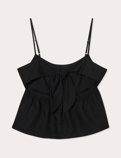 Blouse bretelles fines noir femme