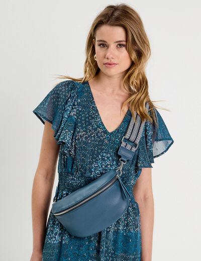 Sac banane en bandoulière bleu marine femme