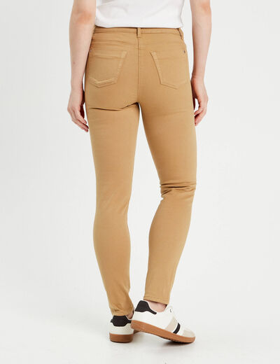Jeans slim 5 poches camel femme