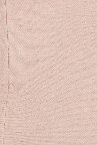 Pantalon tricot jambe large sable femme
