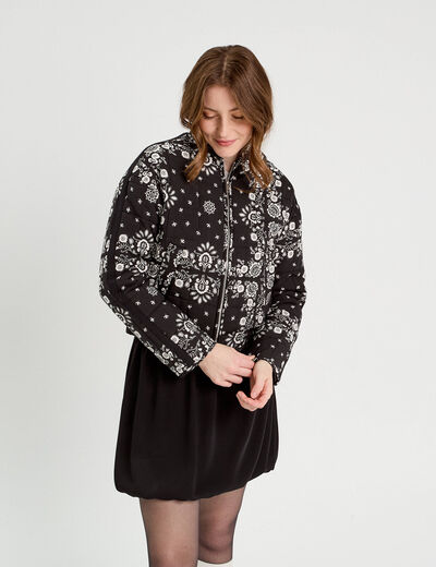 Veste matelassée zippée noir femme