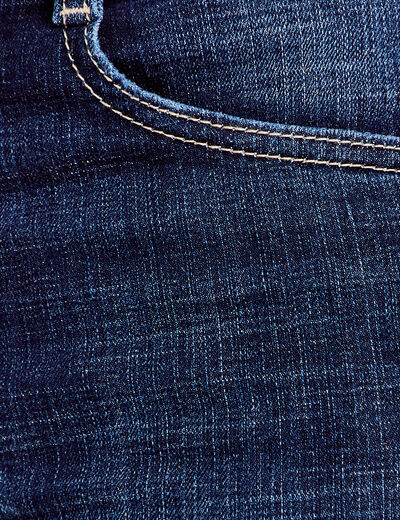 Jean skinny taille haute bleu fonc&eacute; femme