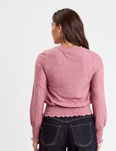 Blouse manches longues vieux rose femme