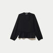 Blouse col v manches longues noir femme