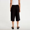 Bermuda large taille haute noir femme