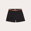 Short chino ceinturé noir femme