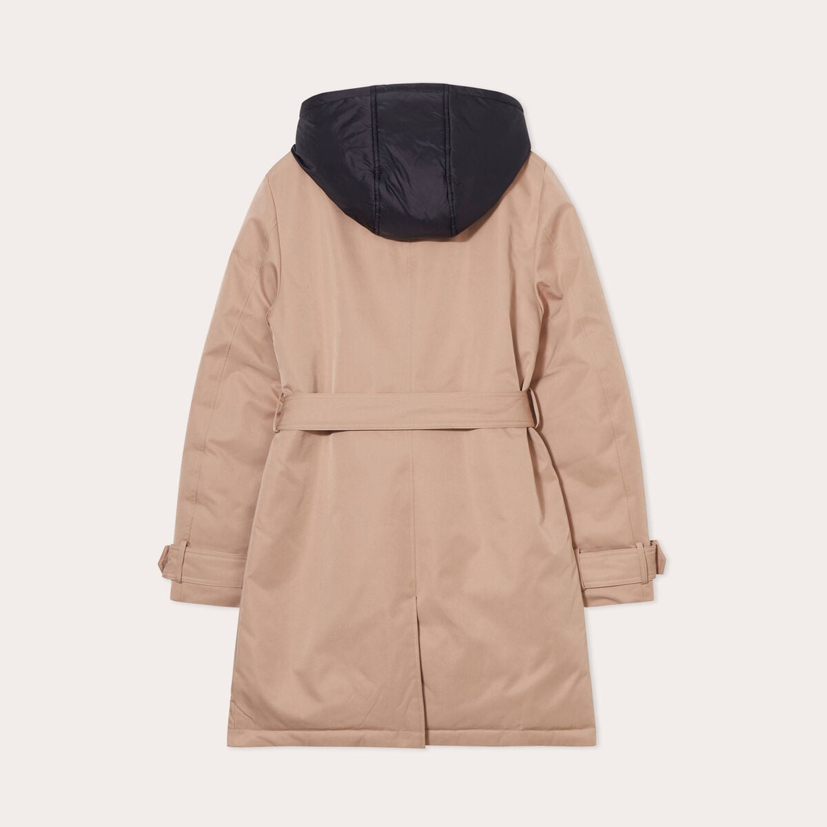 Trench ceintur&eacute; avec capuche camel femme