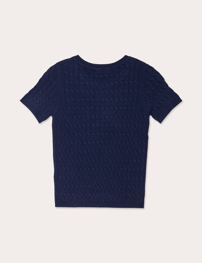 T-shirt manches courtes bleu marine femme