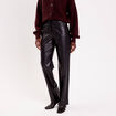 Pantalon droit similicuir noir femme
