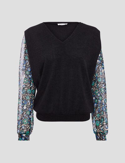 T-shirt manches longues noir femme