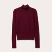 Pull manches longues col roulé bordeaux femme