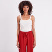 Débardeur bustier gauffré ecru femme