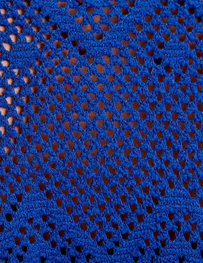 Sweat ajouré manches longues bleu electrique femme