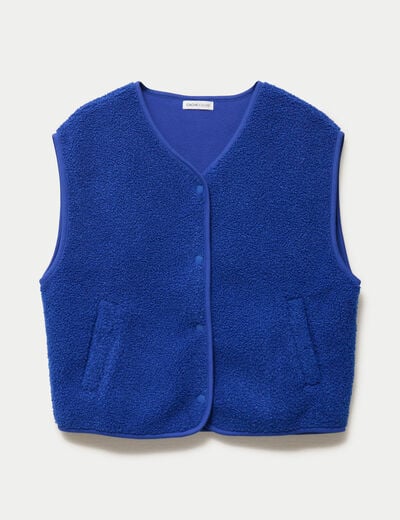 Gilet sans manches effet polaire bleu electrique femme