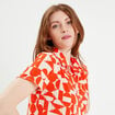 Chemise manches courtes orange femme