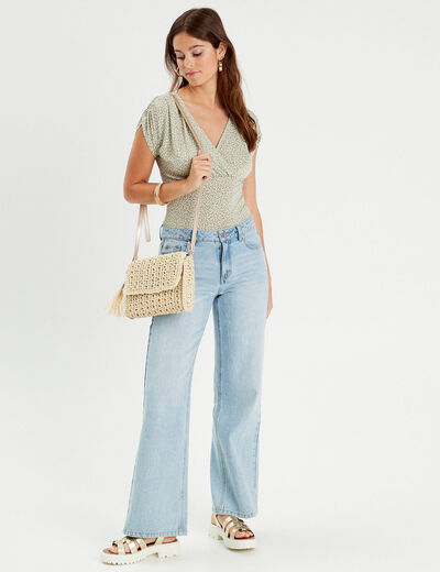 Blouse manches courtes vert femme