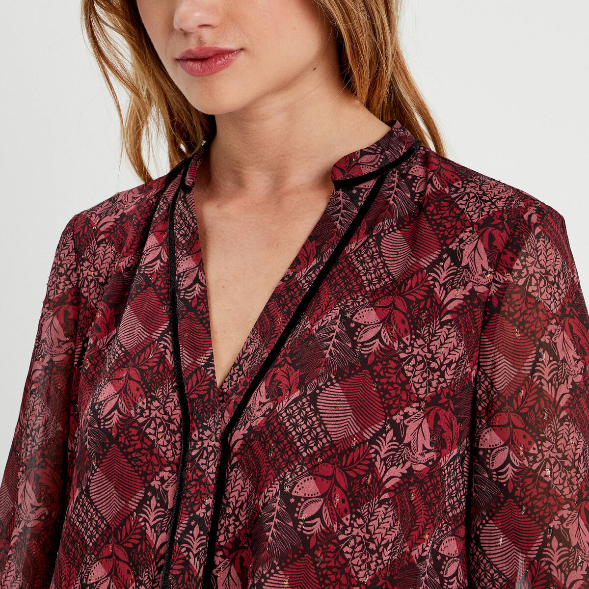 Blouse manches longues noir femme