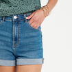 Short droit en jean denim stone femme