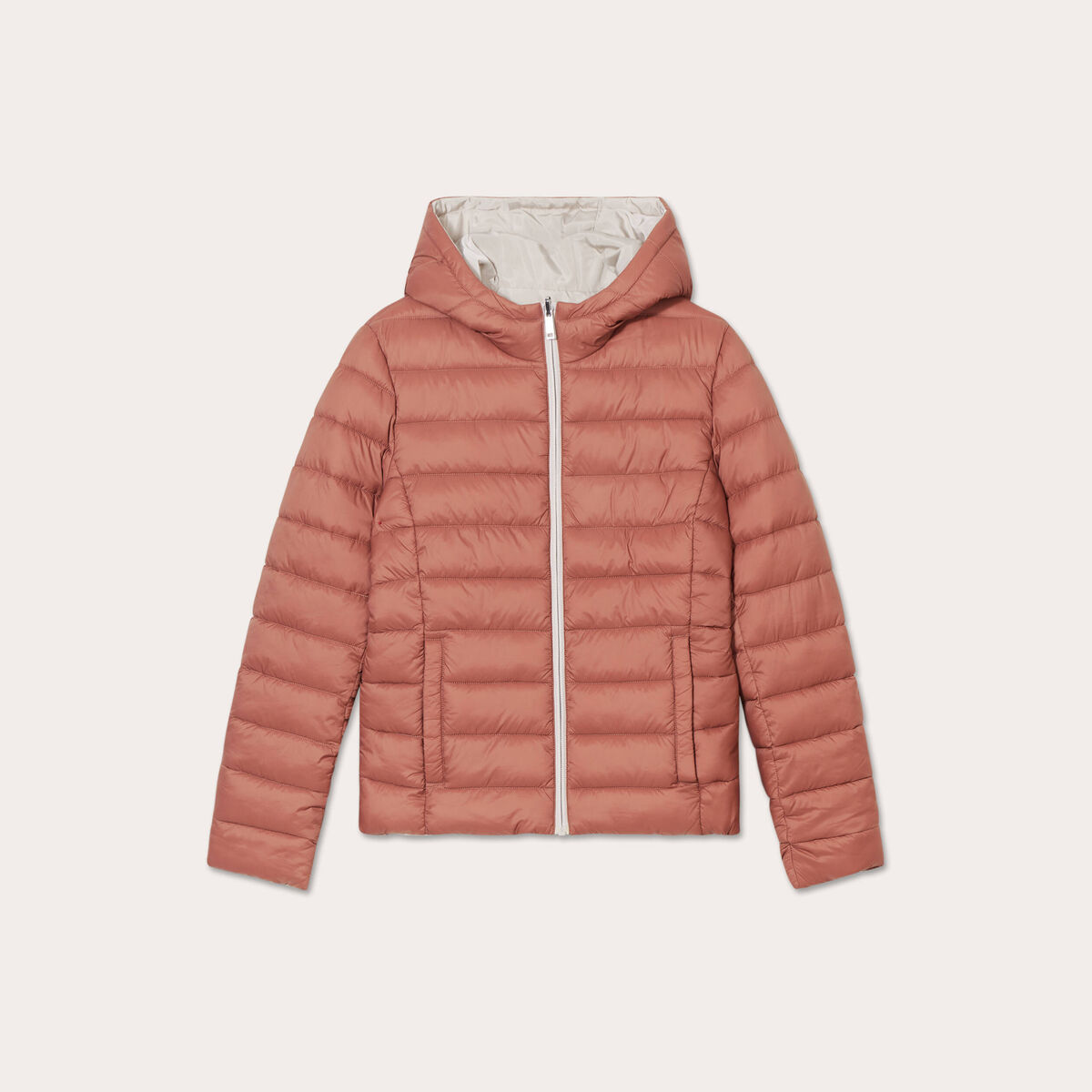 Doudoune réversible capuche blanc femme