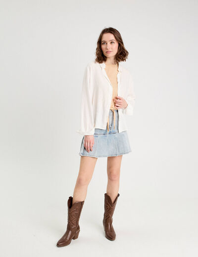 T-shirt détail noeud sable femme