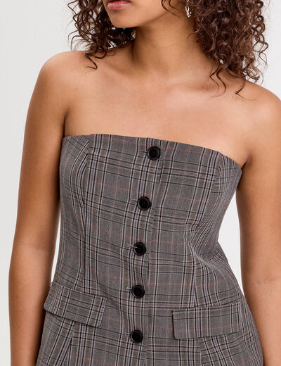 Bustier cintr&eacute; gris fonc&eacute; femme