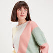 Pull manches longues col rond multicolore femme
